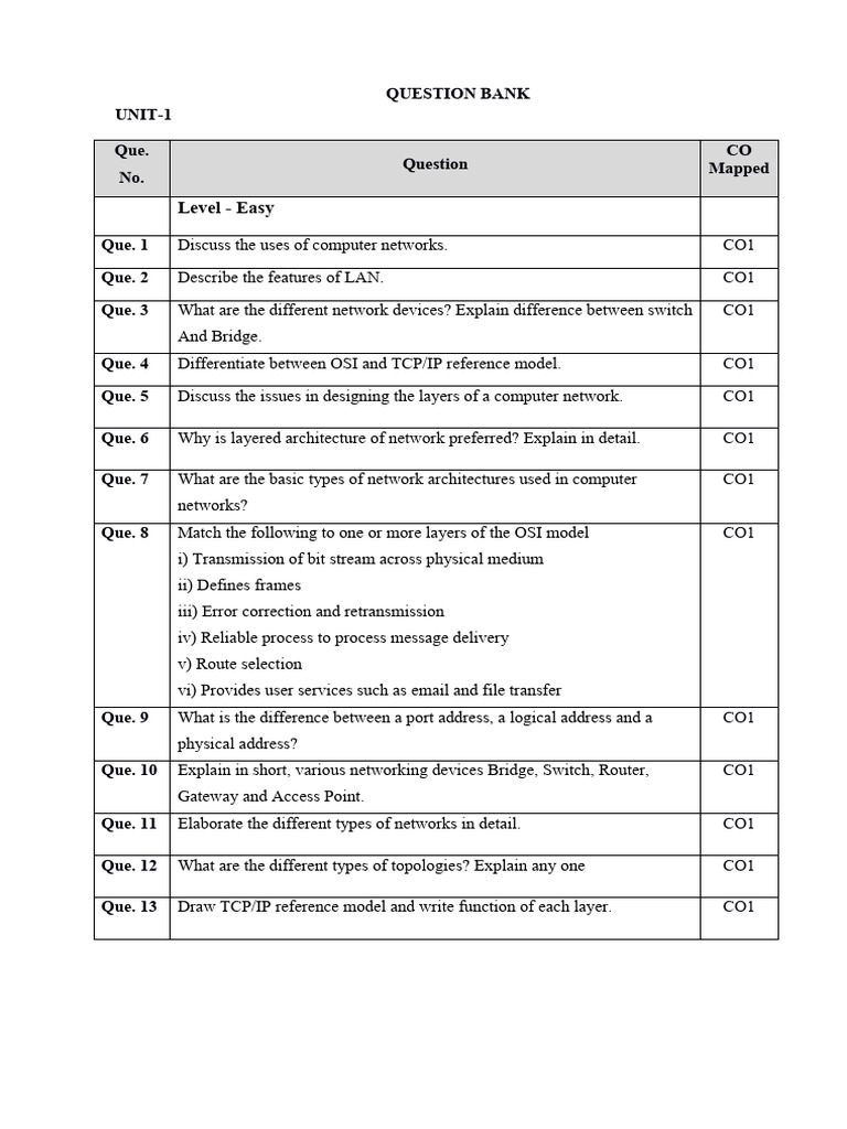 Computer Networks Question Bank | PDF | Computer Network | Routing