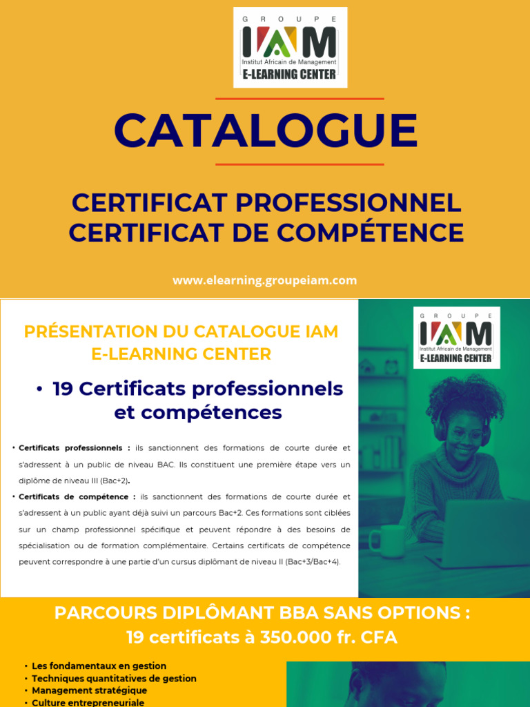 Catalogue des Certificats Professionnels IAM | PDF | Business | Économie