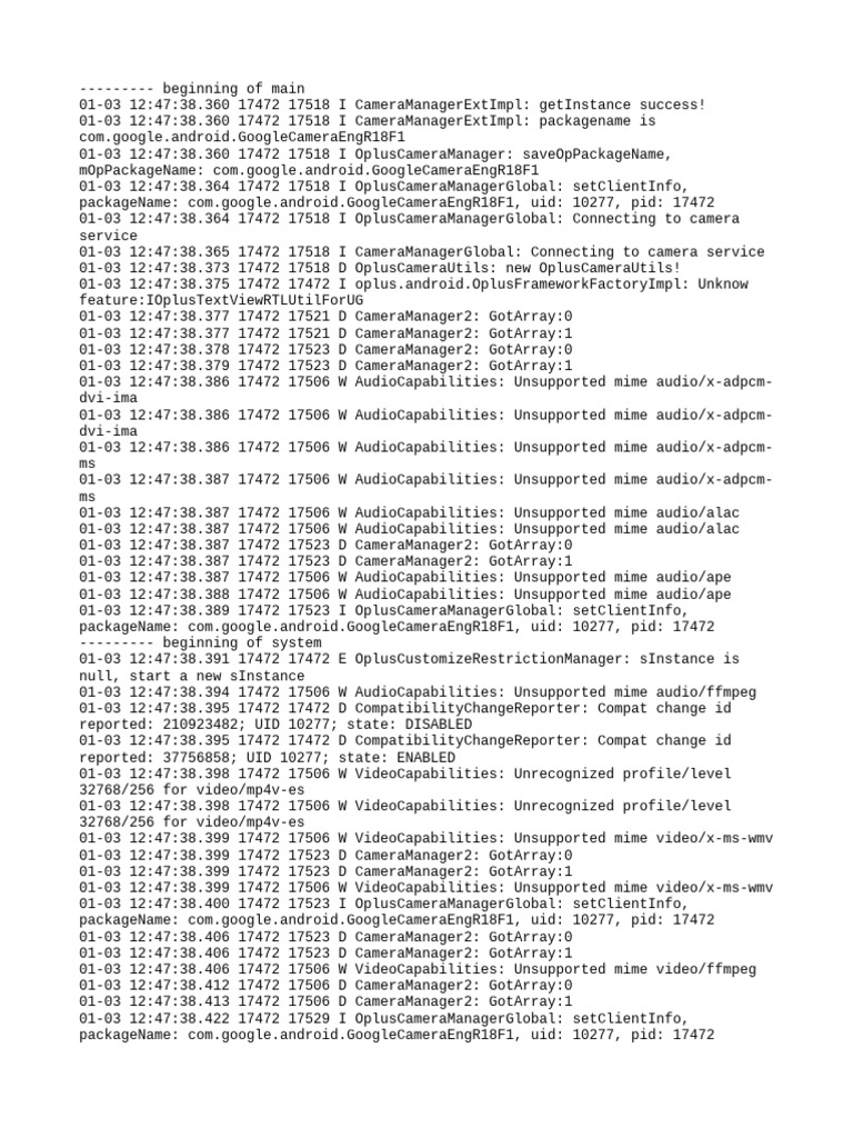 Log Cat 1767422858310 | PDF | Computing | System Software