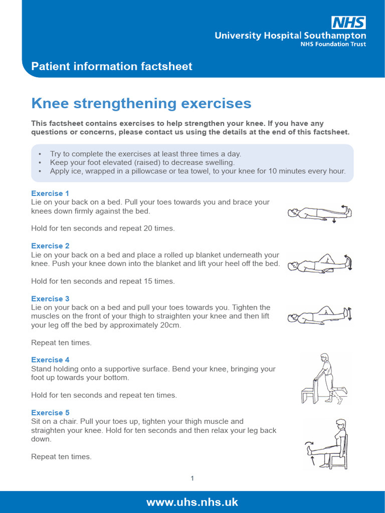 Knee Strengthening Exercises Guide | PDF | Knee | Foot