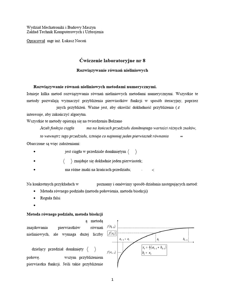 Lab08 Scilab Rownania Algebraiczne | PDF