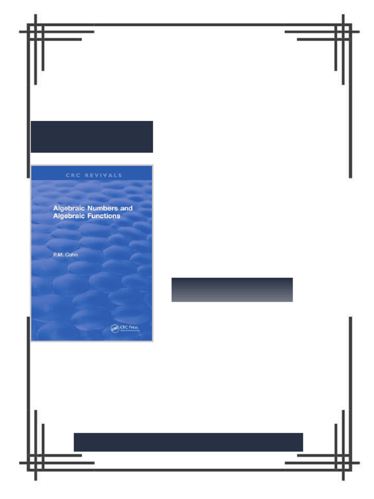 Algebraic Numbers and Algebraic Functions First Edition Cohn eBook ...