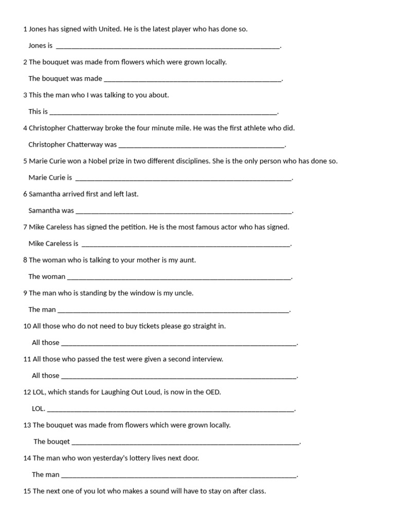 Unique Sentence Transformations | PDF