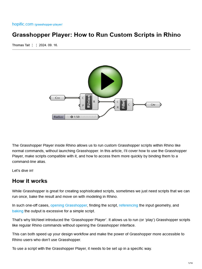 Grasshopper Player: Run Scripts in Rhino | PDF | Command Line Interface ...