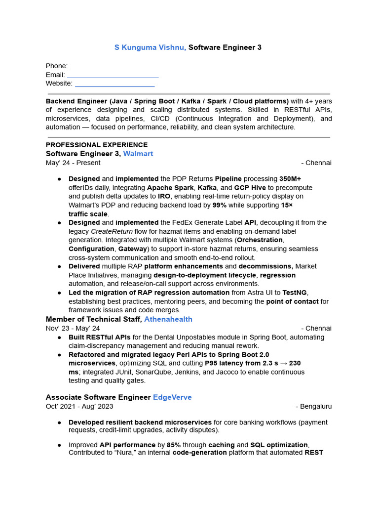 Backend Engineer with Java & Cloud Skills | PDF | Computer Engineering ...