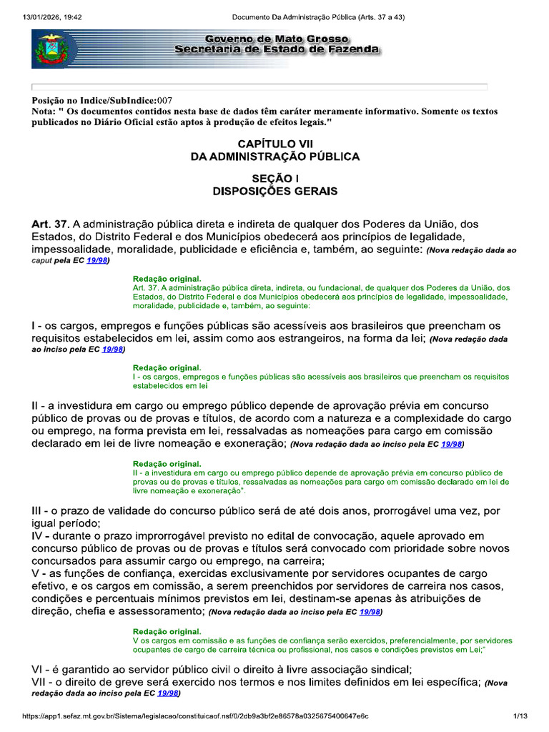 CF Arts. 37 Ao 41 | PDF
