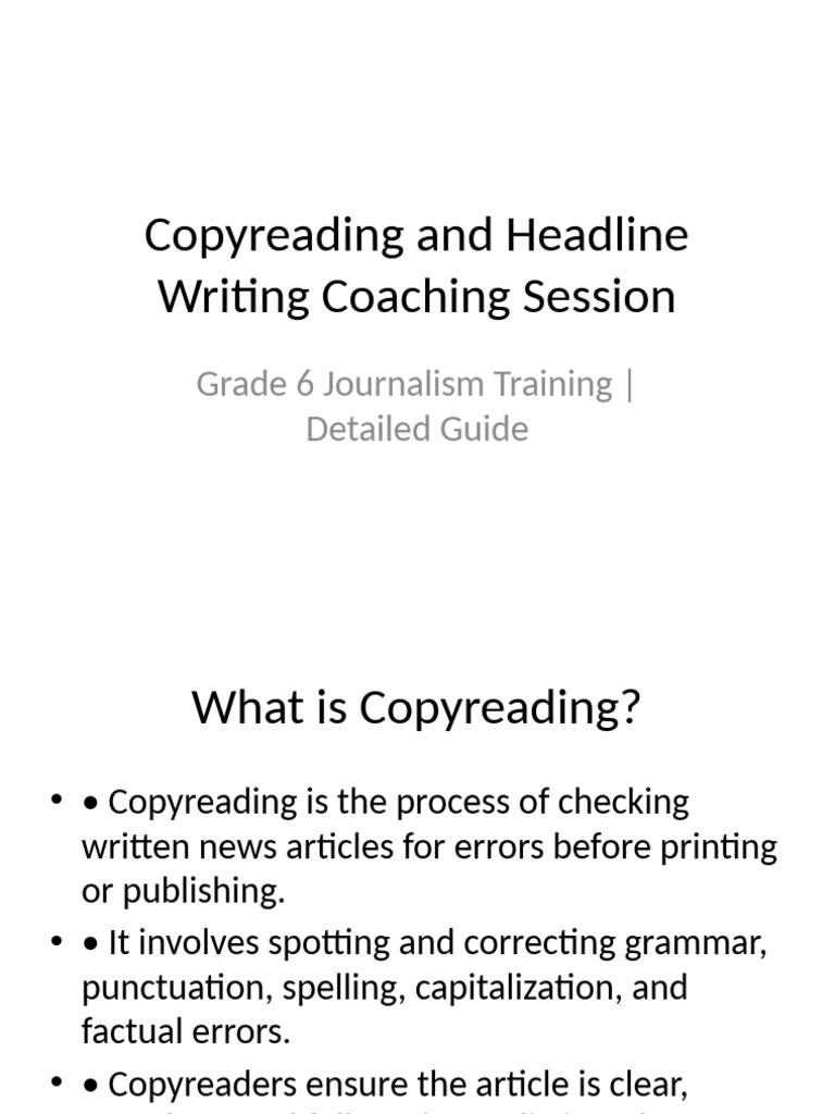 Copyreading and Headline Writing Guide | PDF | Letter Case | Linguistics