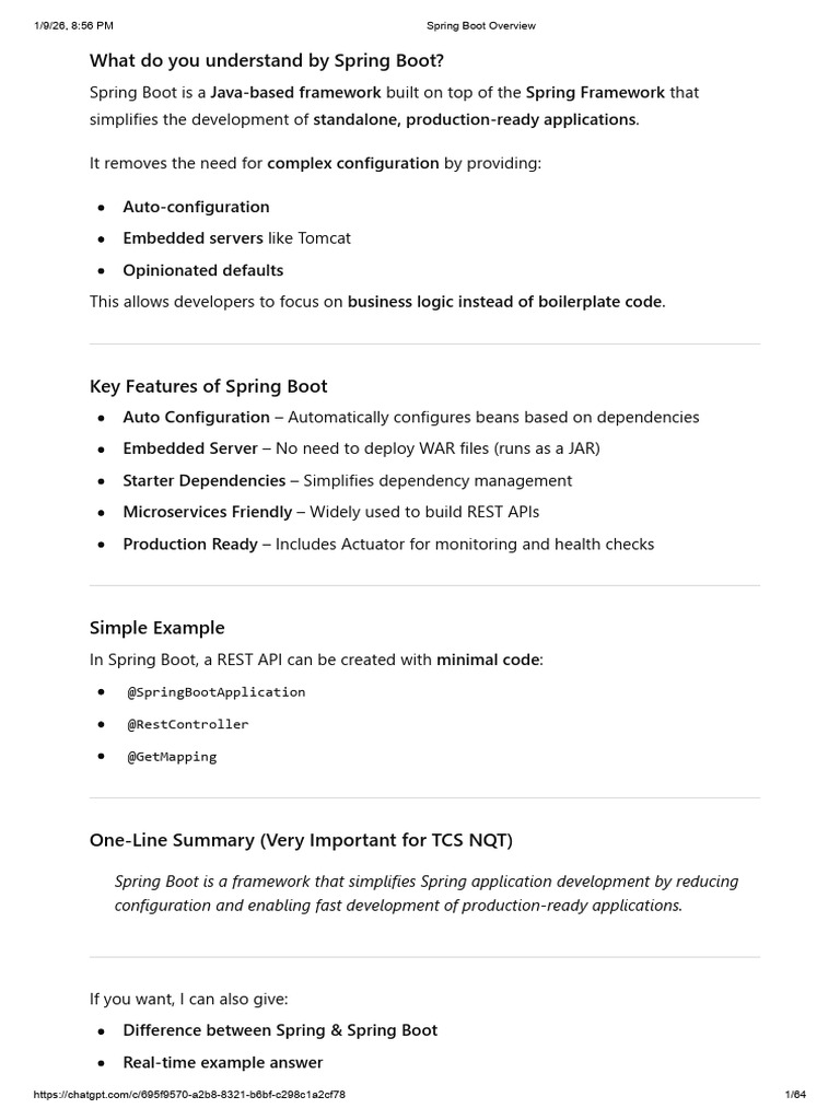Spring Boot Framework Overview | PDF | Method (Computer Programming ...