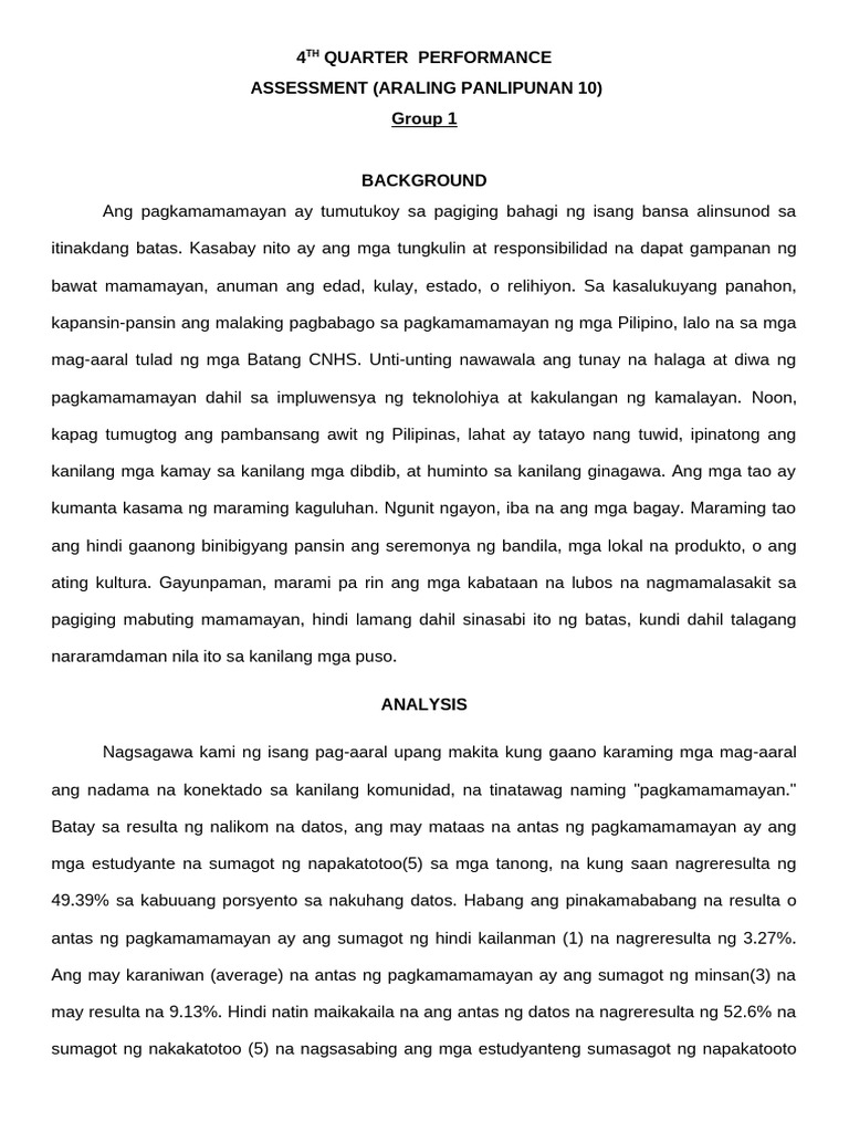 4TH QUARTER PERFORMANCE AP | PDF
