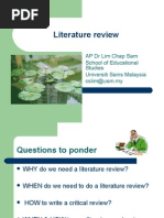 Literature Review - How To Go About It!