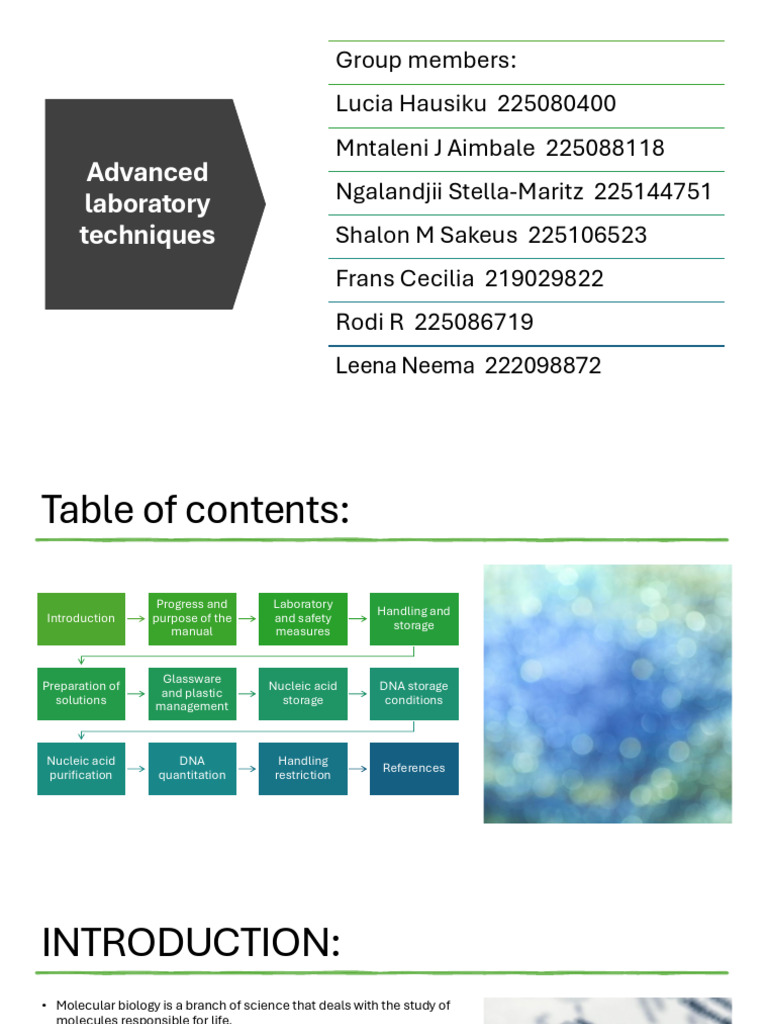 Advanced Laboratory Techniques Manual | PDF | Molecular Biology | Chemistry