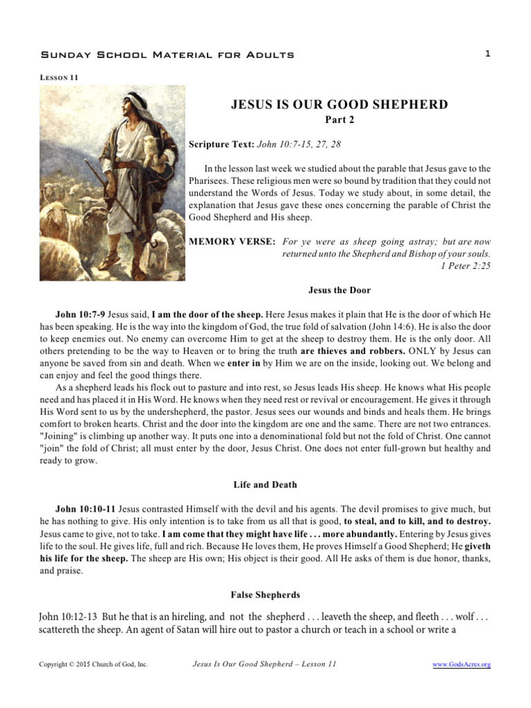 11 Jesus is Our Good Shepherd (Pt 2) | PDF | Jesus | Eternal Life ...