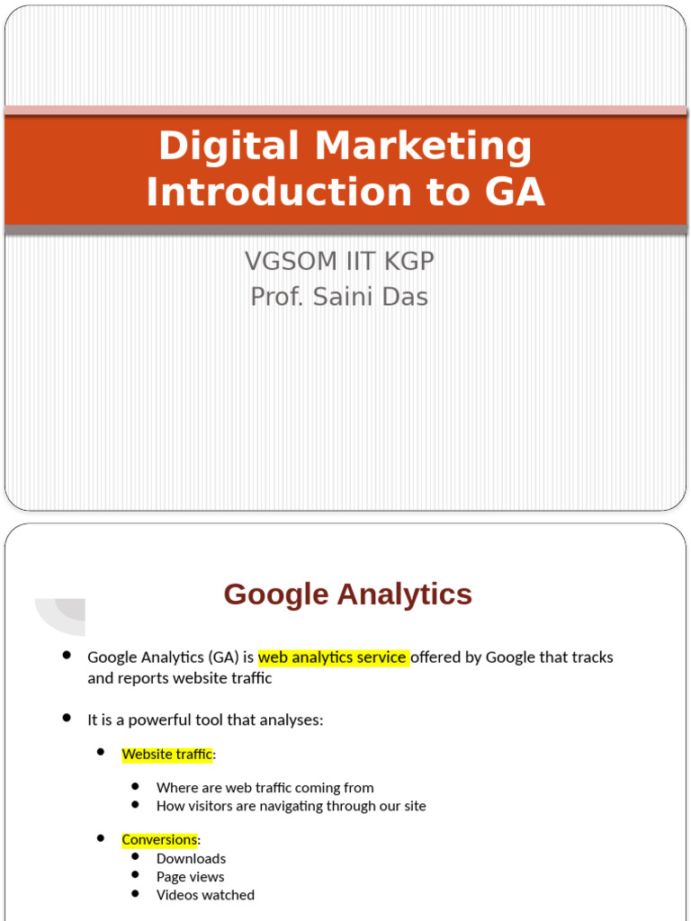 Google Analytics Overview and Setup Guide | PDF | World Wide Web ...