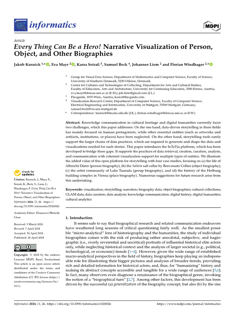 Narrative Visualization in Biographical Research | PDF | Data | Narrative