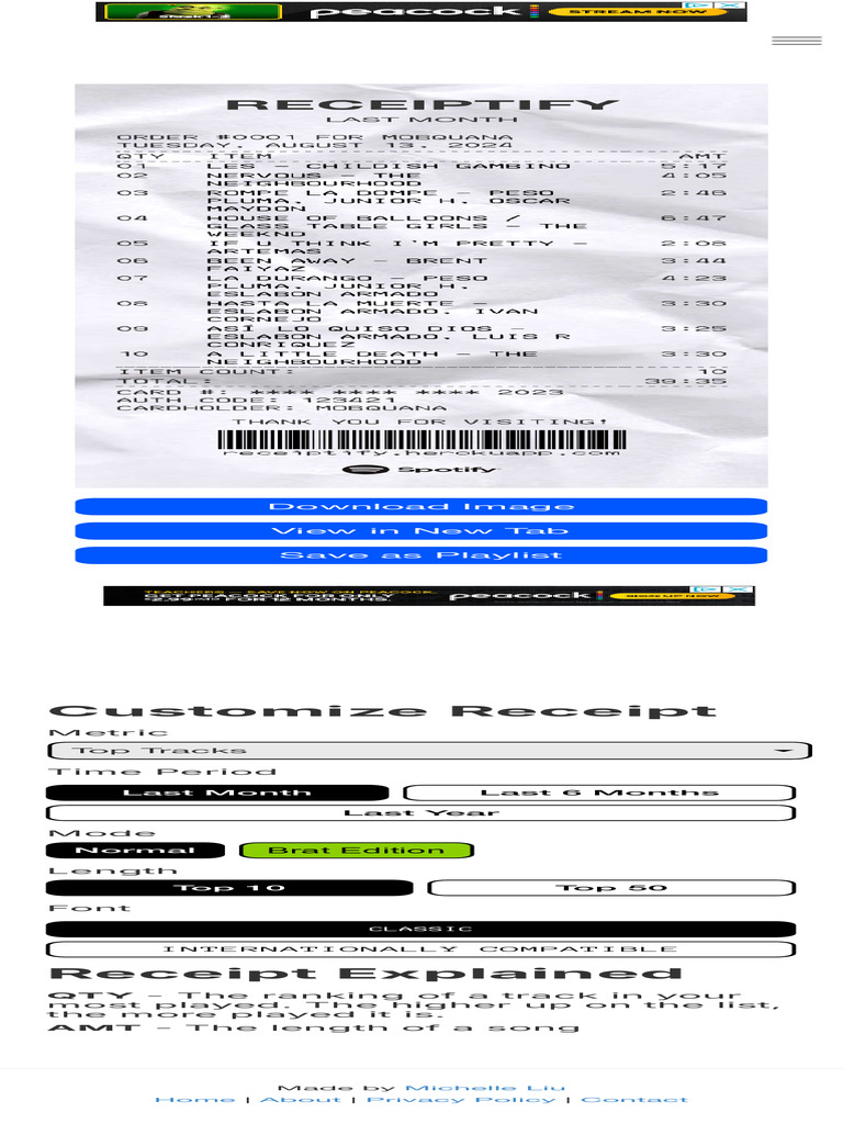 Top Tracks Receipt Explained | PDF