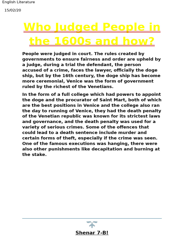 Court Judgments in 1600s Venice | PDF