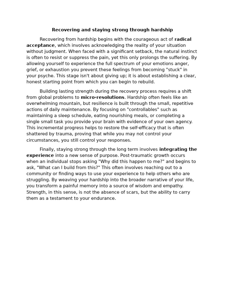 Recovering and Staying Strong Through Hardship | PDF