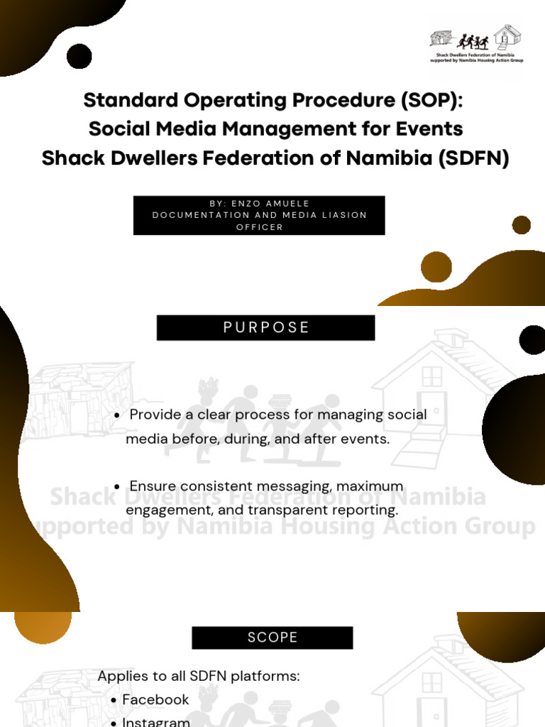 Social Media SOP for SDFN Events | PDF