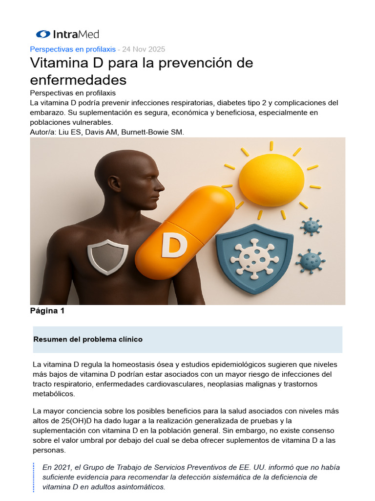 Intramed - Vitamina D Para La Prevención de Enfermedades | PDF ...