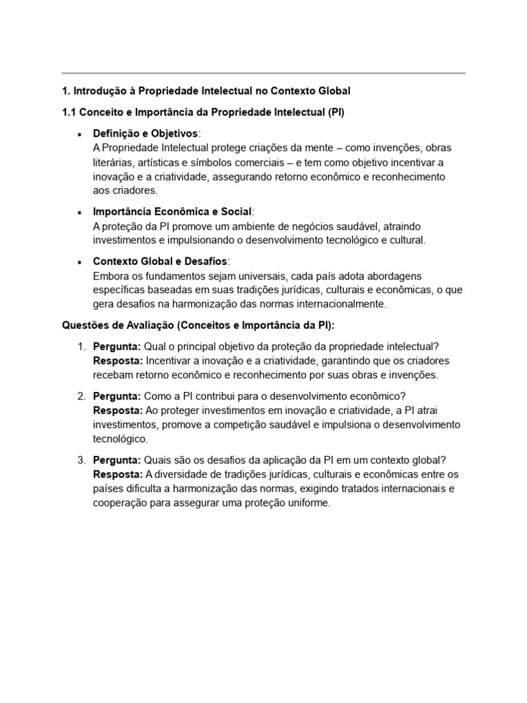 Propriedade Intelectual: Conceitos e Desafios | PDF | Organização ...