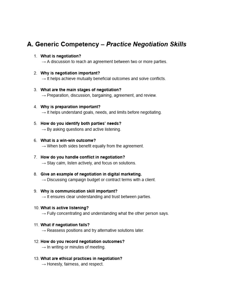 Essential Skills for Effective Negotiation | PDF | Search Engine ...