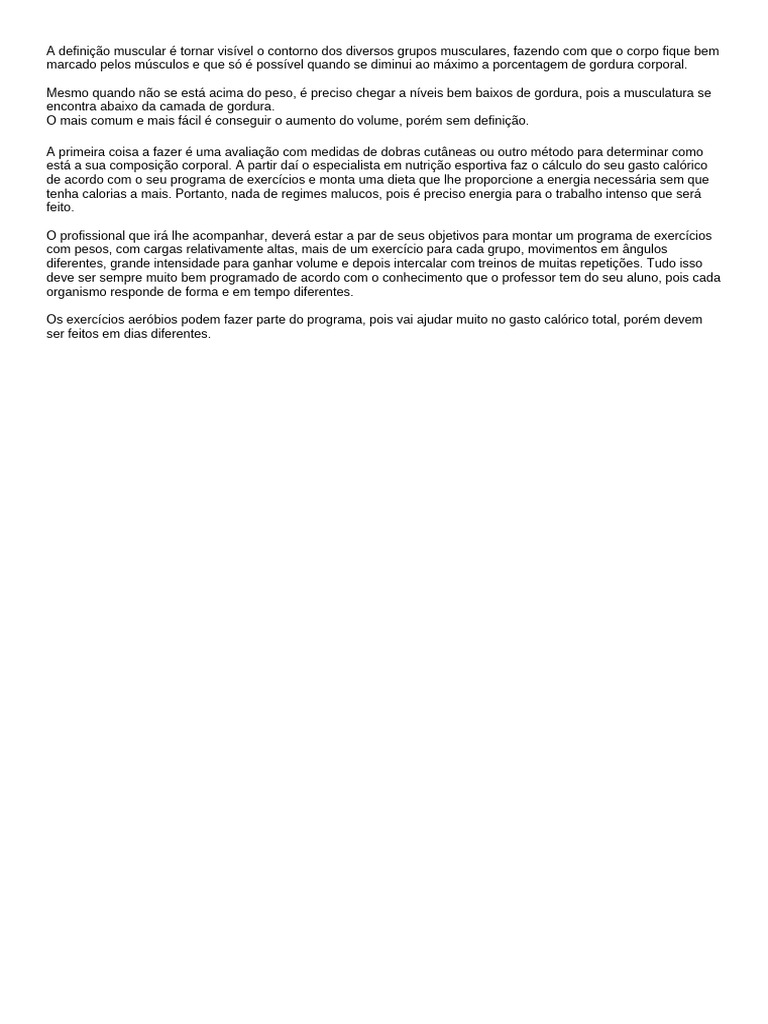 A Definição Muscular É Tornar Visível o Contorno Dos Diversos Grupos ...