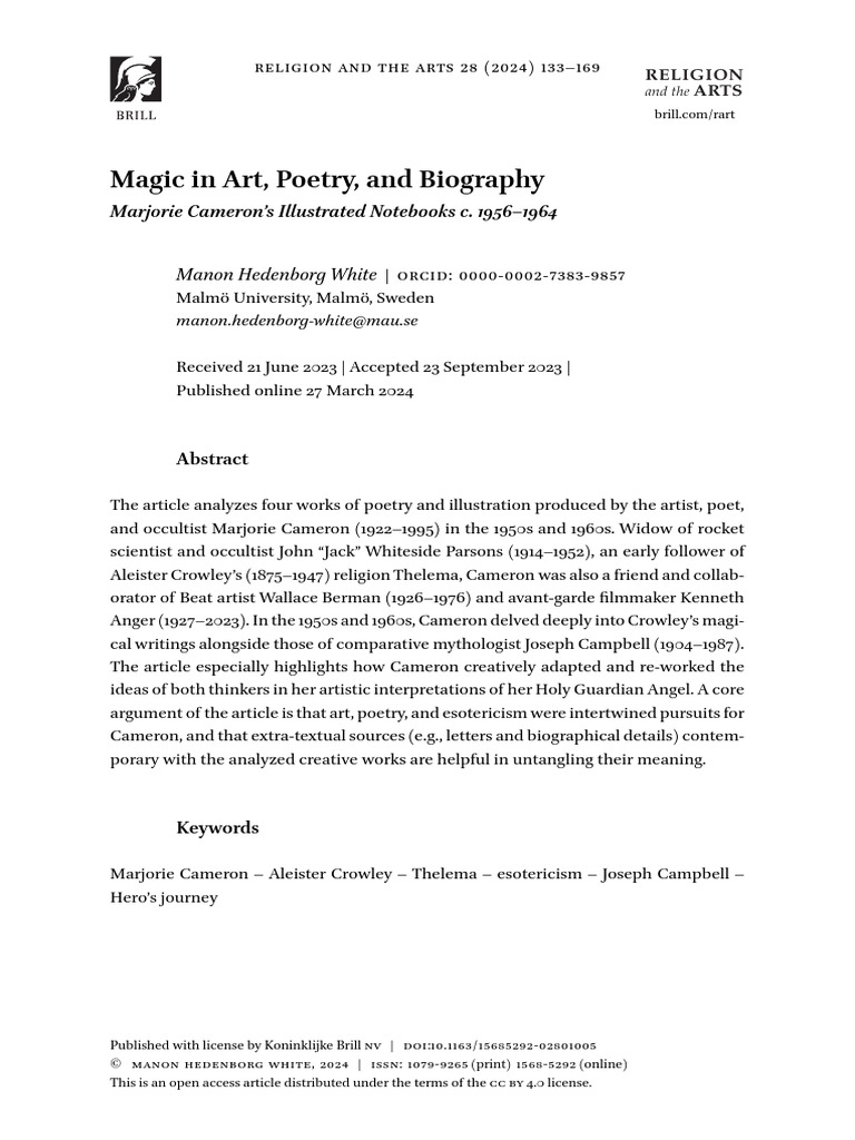 Marjorie Cameron's Esoteric Art and Poetry | PDF | Aleister Crowley ...