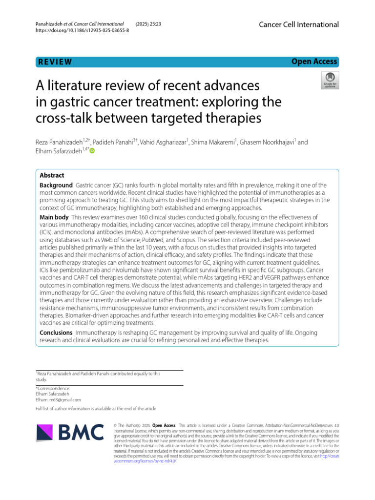 Advances in Gastric Cancer Immunotherapy | PDF | Macrophage | Immunotherapy