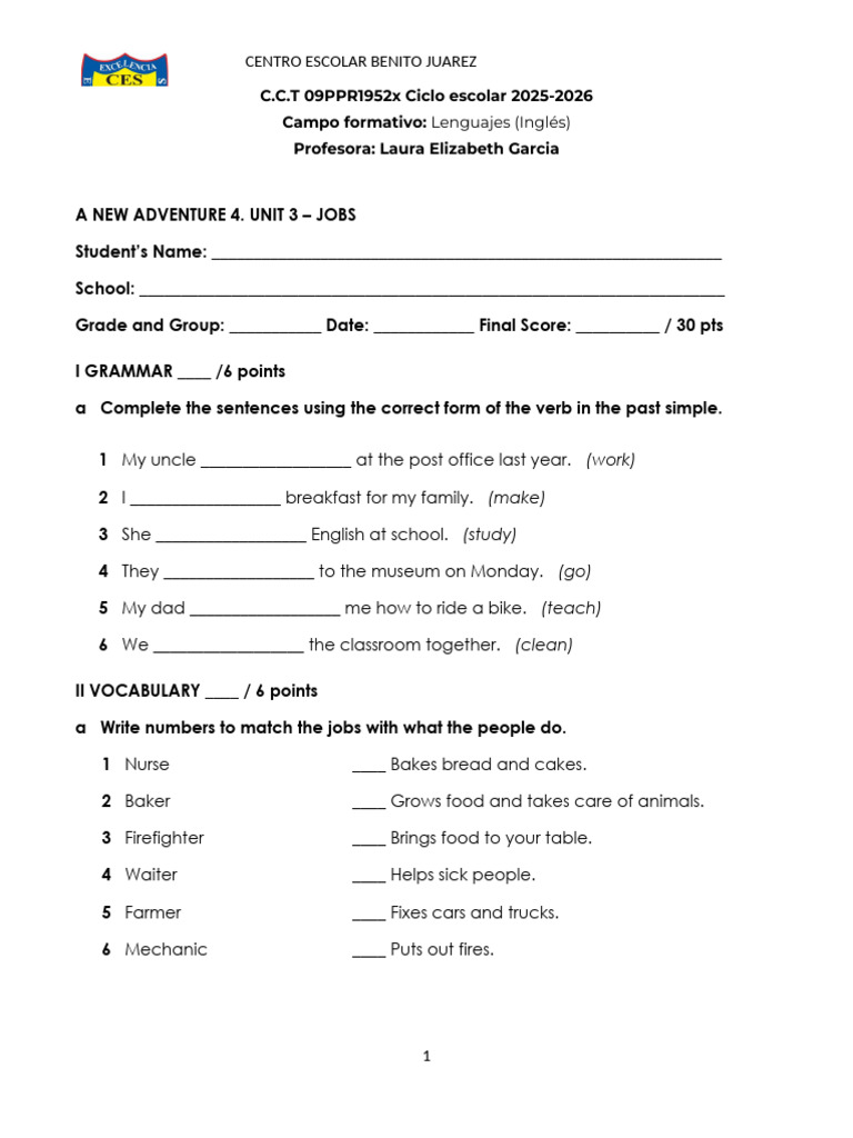 Grade 4 Certification U3 | PDF