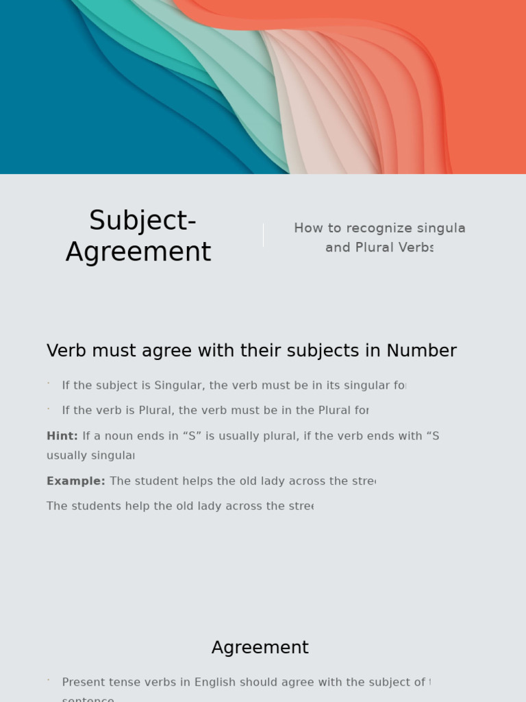 2024 Subject Verb Agreement (7) | PDF | Grammatical Number | Plural