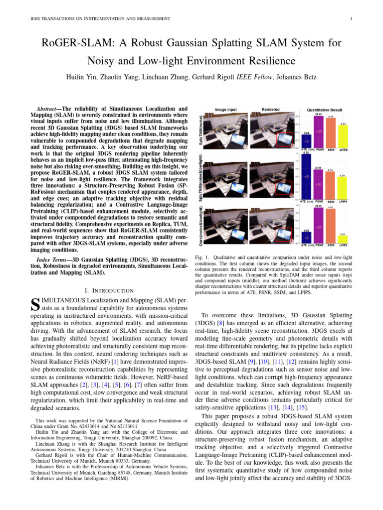 RoGER-SLAM: Resilient SLAM in Low-Light | PDF | Rendering (Computer ...