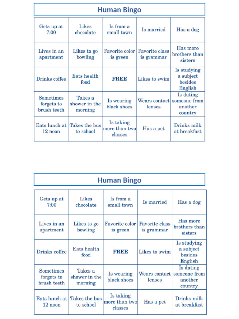 Human Bingo | PDF