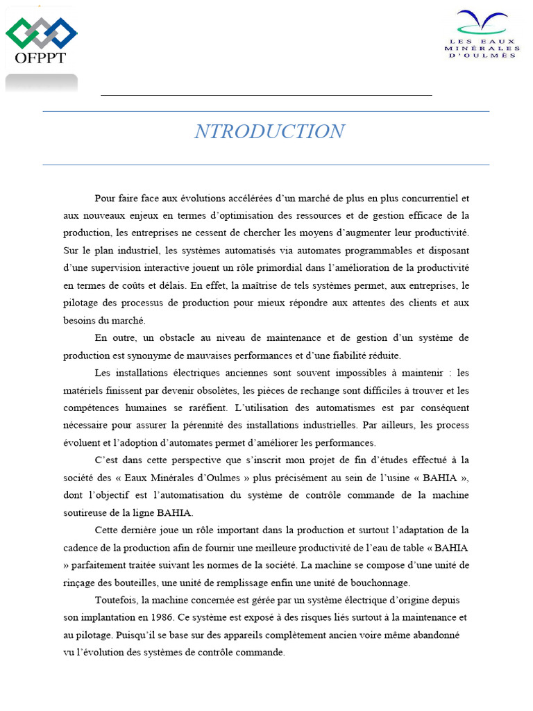 Automatisation de la machine soutireuse BAHIA | PDF | Maroc | Entrée/Sortie