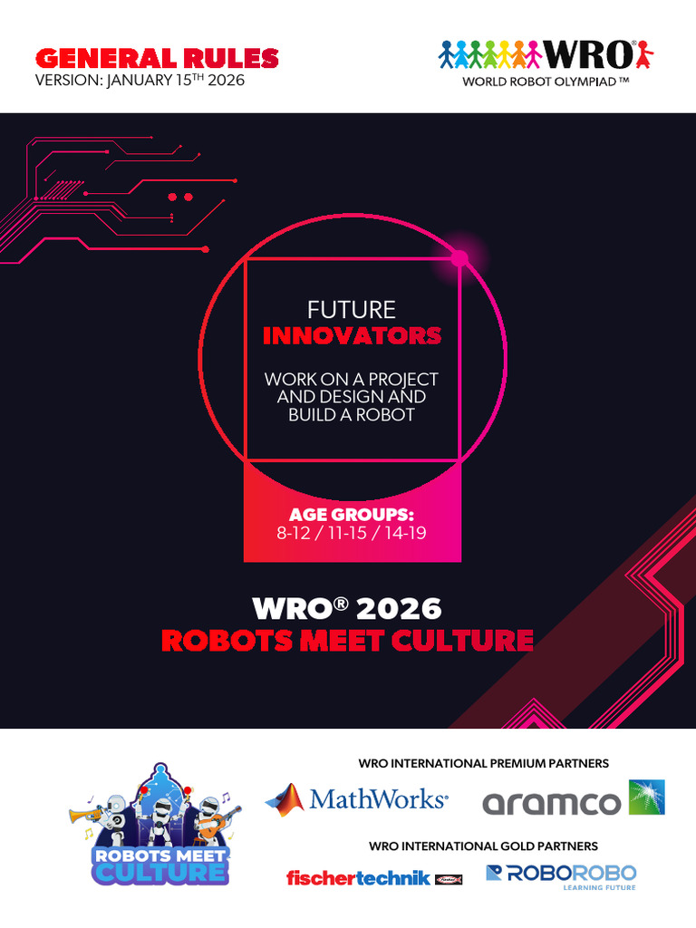WRO Future Innovators General Rules 2026 | PDF