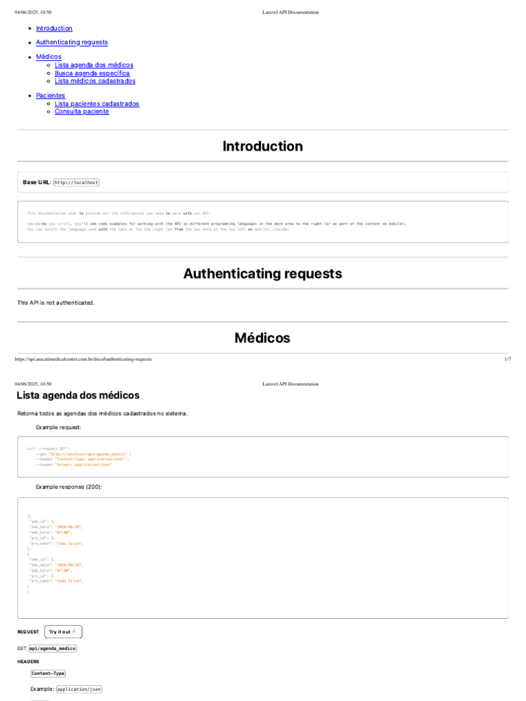 Laravel API Documentation | PDF | Software Development | Computing