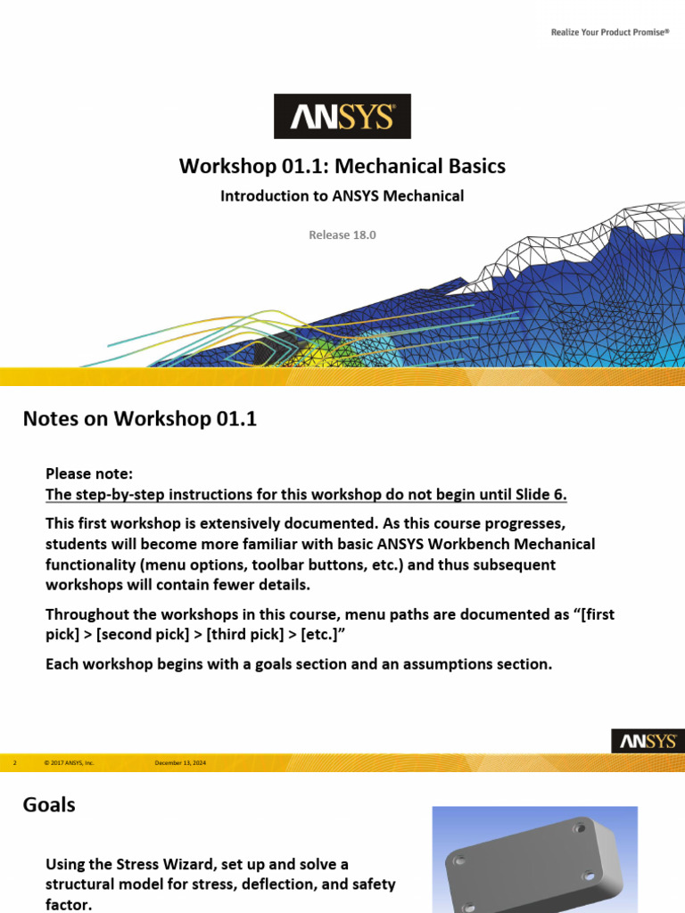 ANSYS Mechanical Basics Workshop Guide | PDF | Strength Of Materials ...