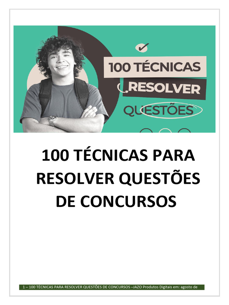 100 Técnicas para Concursos Eficazes | PDF | Análise SWOT | Aprendizado