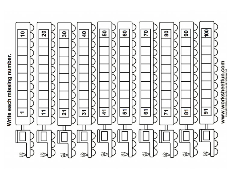 Train 100 Worksheet 1 | PDF