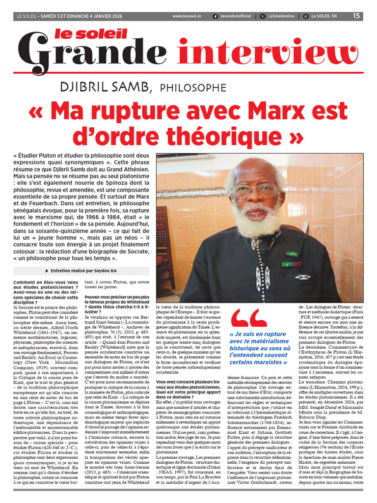 Djibril Samb : Platon et rupture avec Marx | PDF | Socrate | Platon