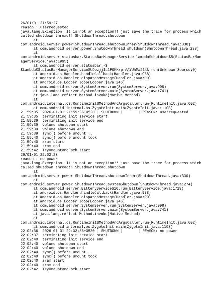 Android Shutdown Process Log Analysis | PDF | Embedded Linux ...
