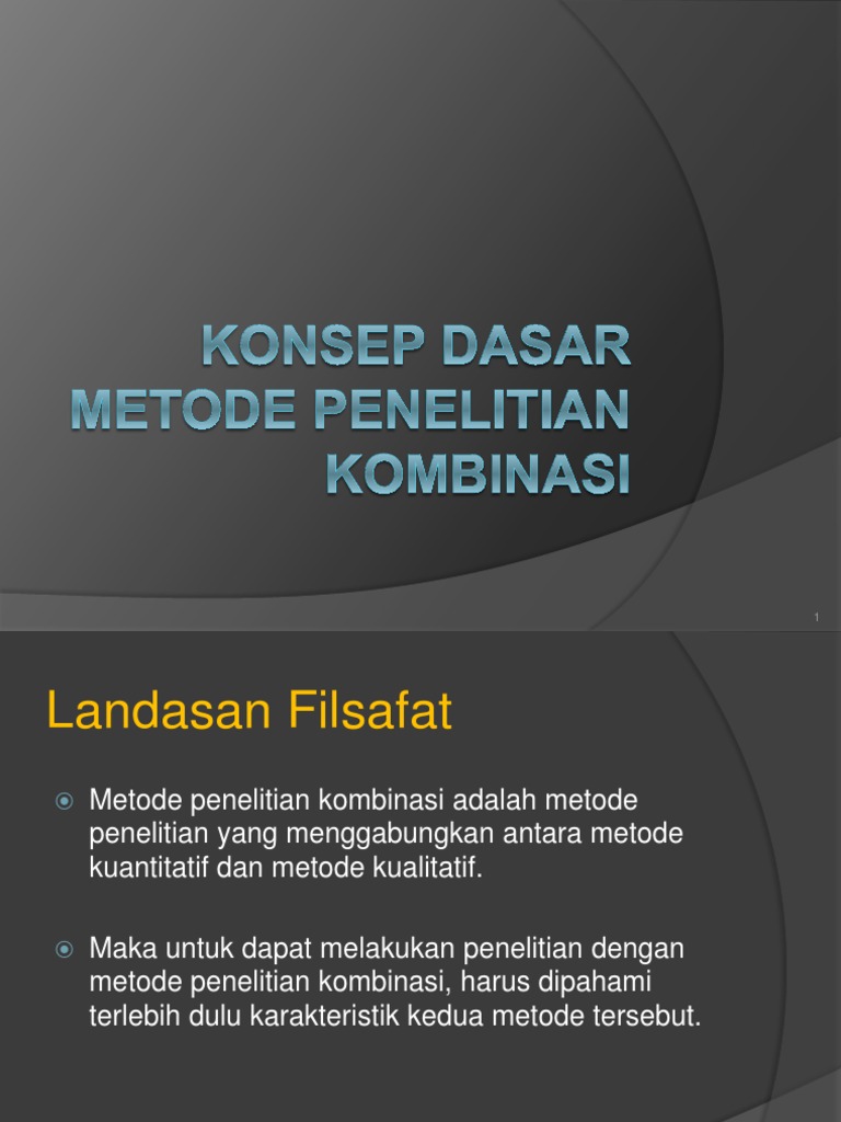 Filsafat Metode Penelitian Kombinasi | PDF | Karier & Perkembangan ...