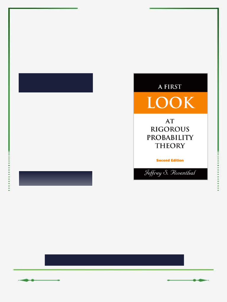 A First Look at Rigorous Probability Theory Second Edition Jeffrey S ...