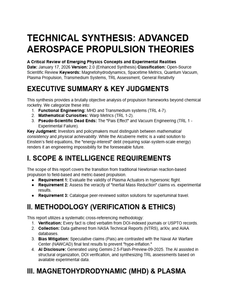 Advanced Aerospace Propulsion Review | PDF | Magnetohydrodynamics | Physics