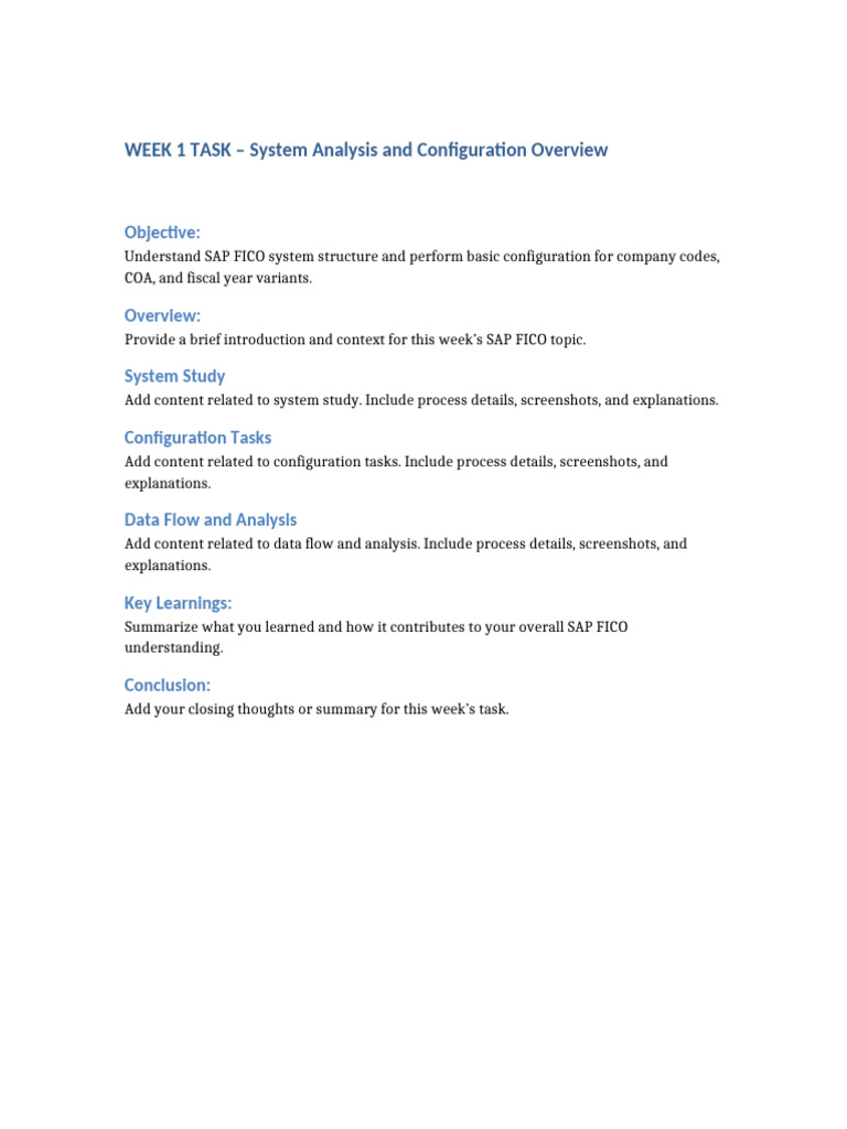 SAP FICO System Analysis Overview | PDF
