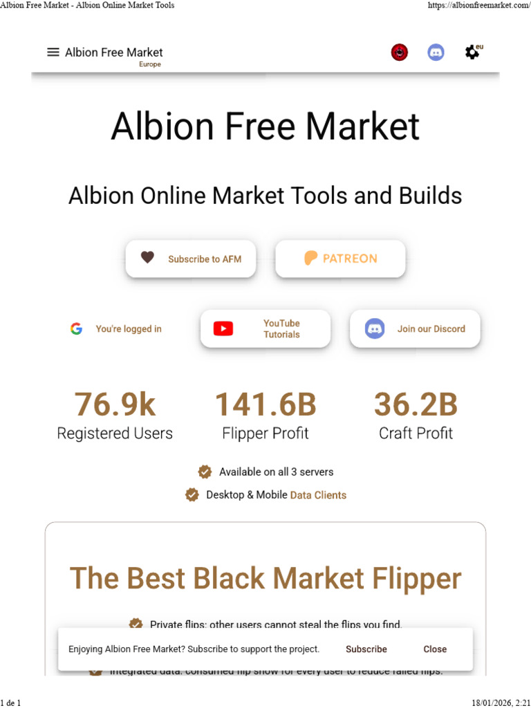 Albion Free Market - Albion Online Market Tools | PDF