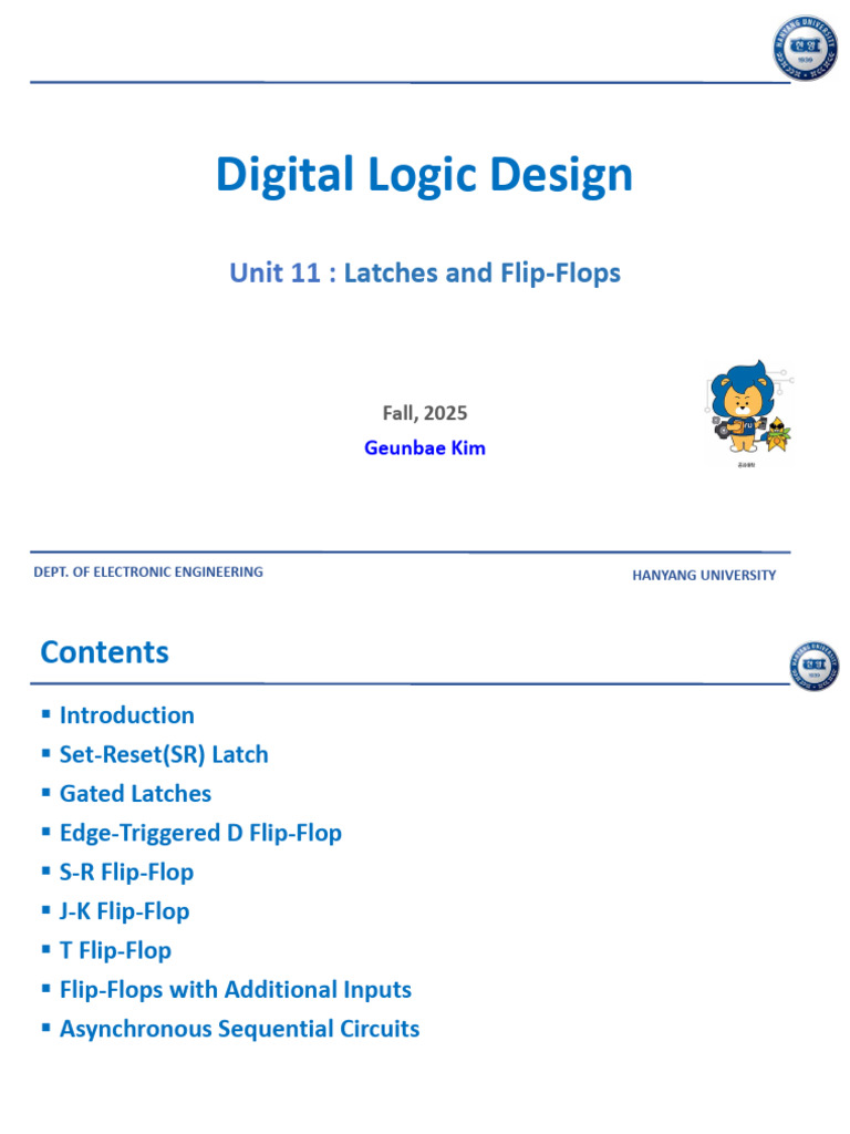 Latches and Flip-Flops in Digital Logic | PDF | Logic Gate | Electrical ...