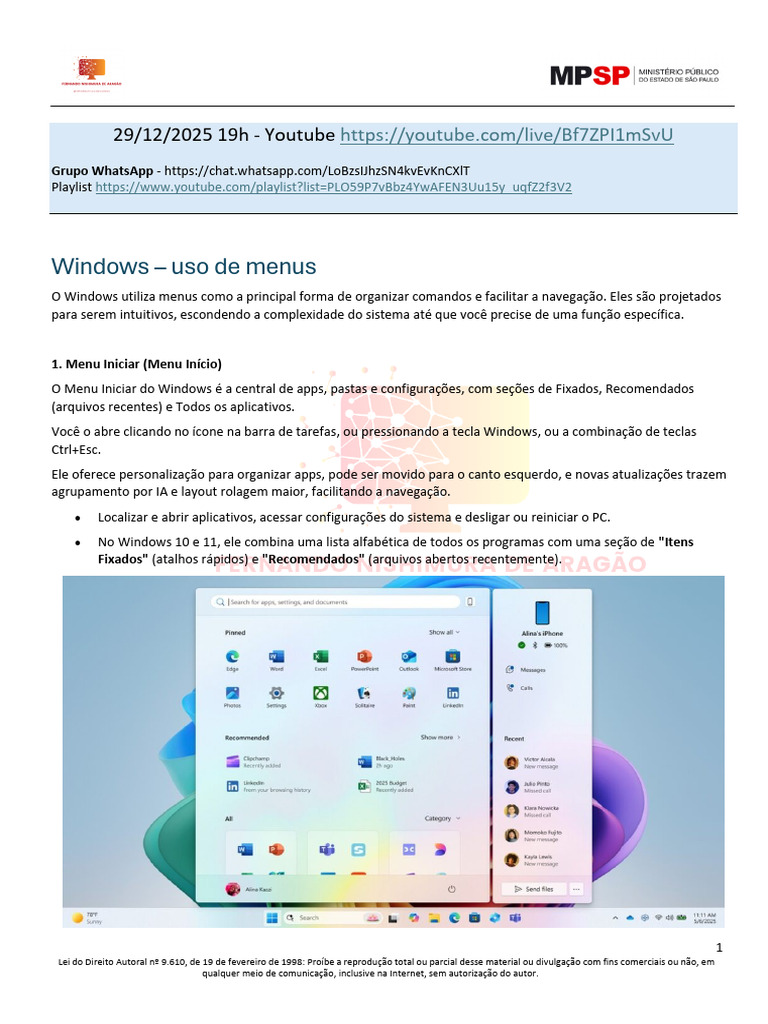 Menus e Navegação no Windows 11 | PDF | Janela (informática ...