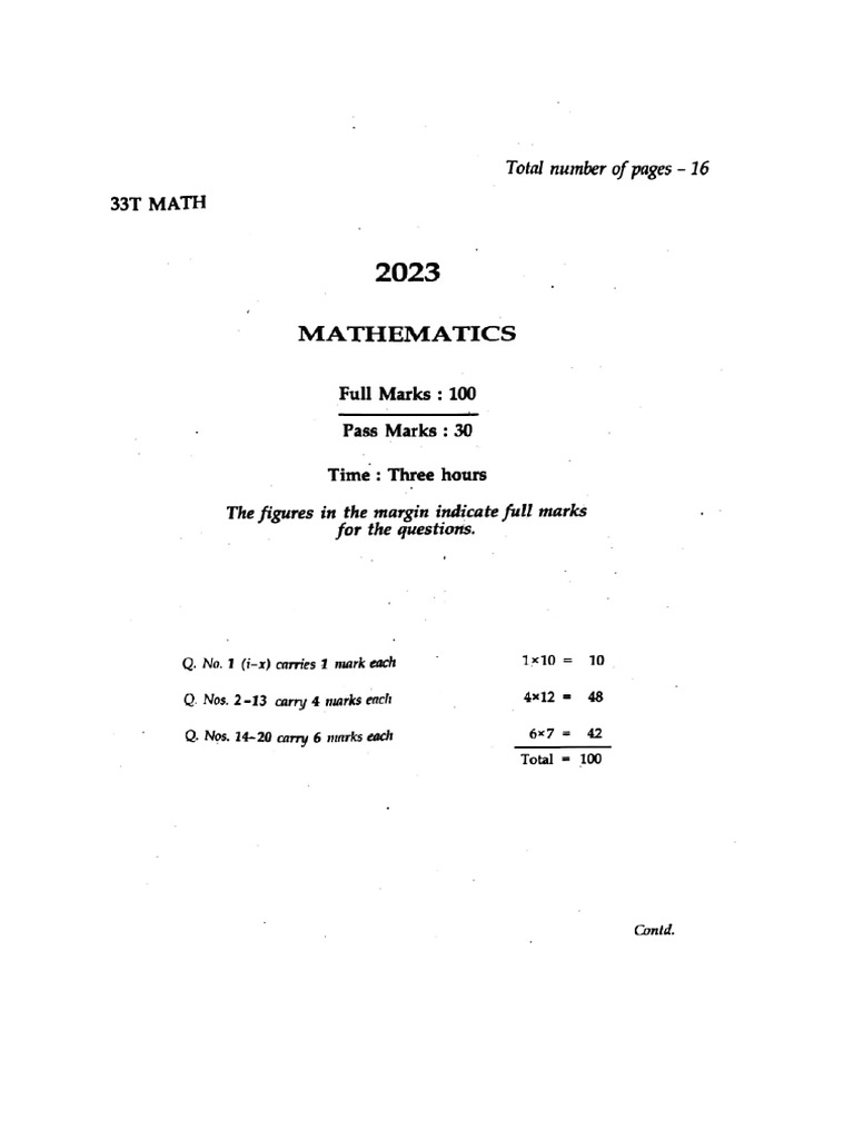 Mathematics 2023 | PDF