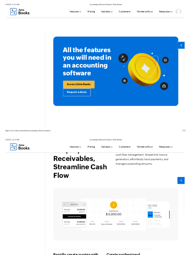 Essential Features of Zoho Books | PDF | Accounts Payable | Expense