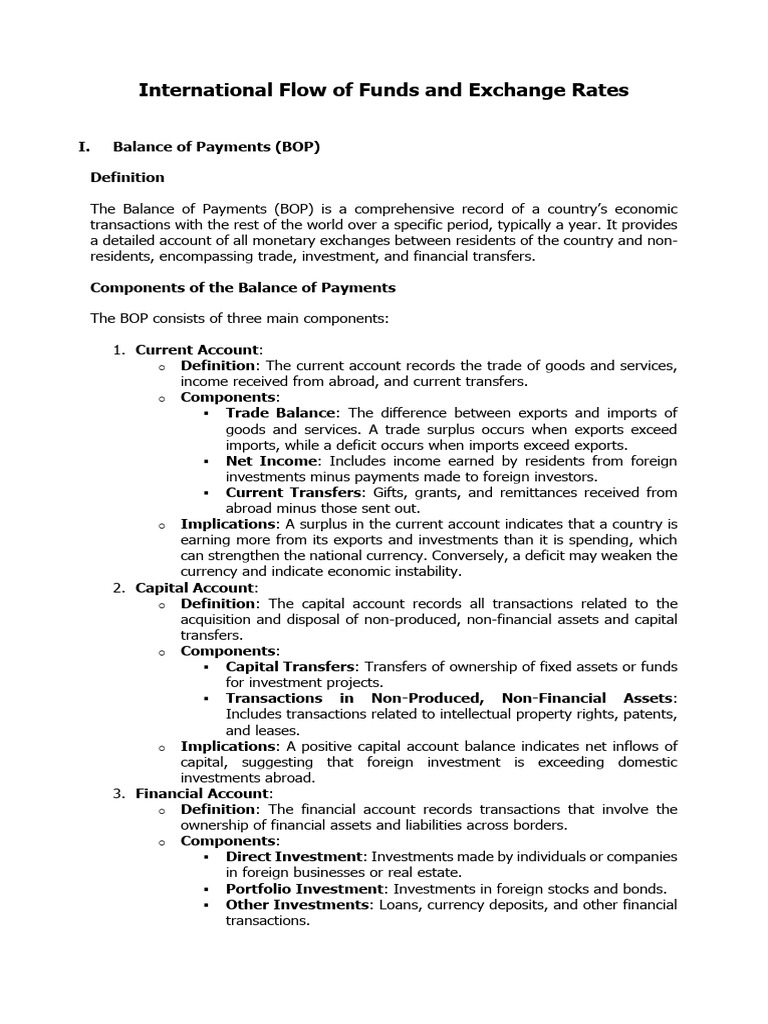 International Funds Flow & Exchange Rates | PDF | Foreign Exchange ...